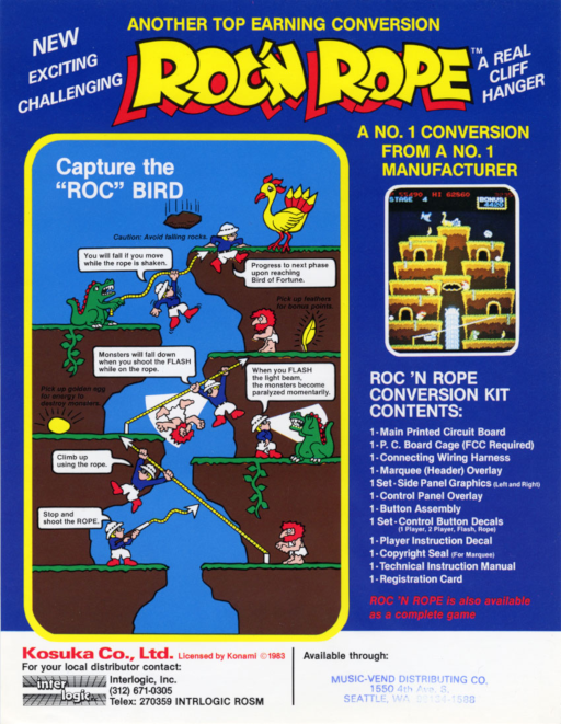 Roc'n Rope (Kosuka) Arcade Game Cover